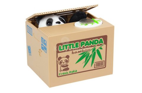 Szenzoros doboz persely mókás pandával