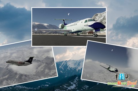 Repülőgépes kaland szimuláció a téli Alpok felett