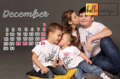 Egyedi naptár a család egy évéről fotózással