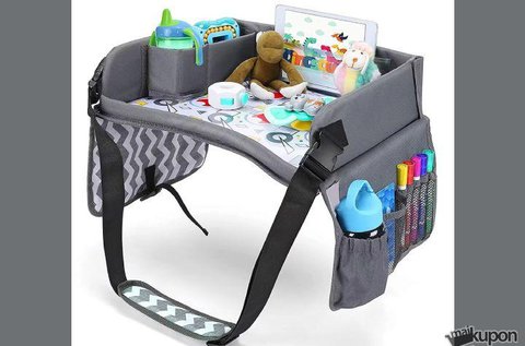 Hordozható gyerekasztal autóba, zsebekkel