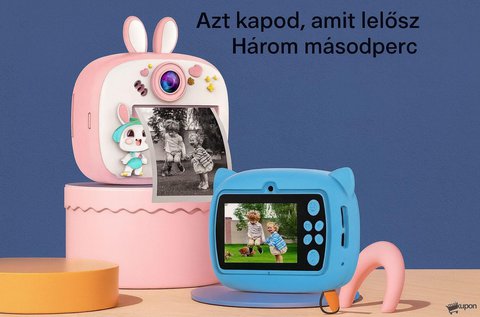 Nyuszis mini gyermek instant fényképezőgép